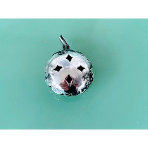 Vintage Sterling Puffy Pierced Medallion Charm Pendant